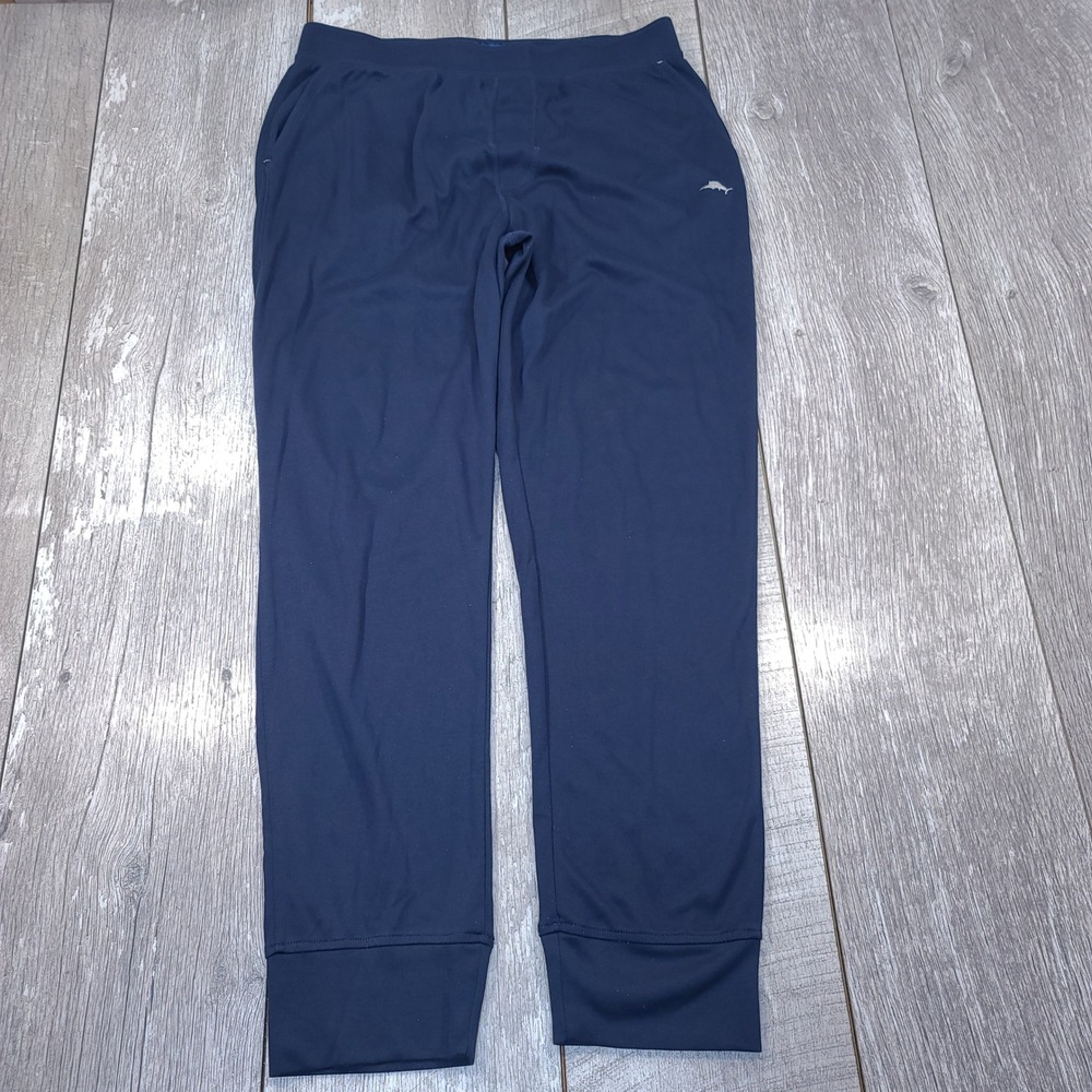 Tommy Bahama Joggers Mens Medium Blue Lounge Pants Marlin Logo Drawstring